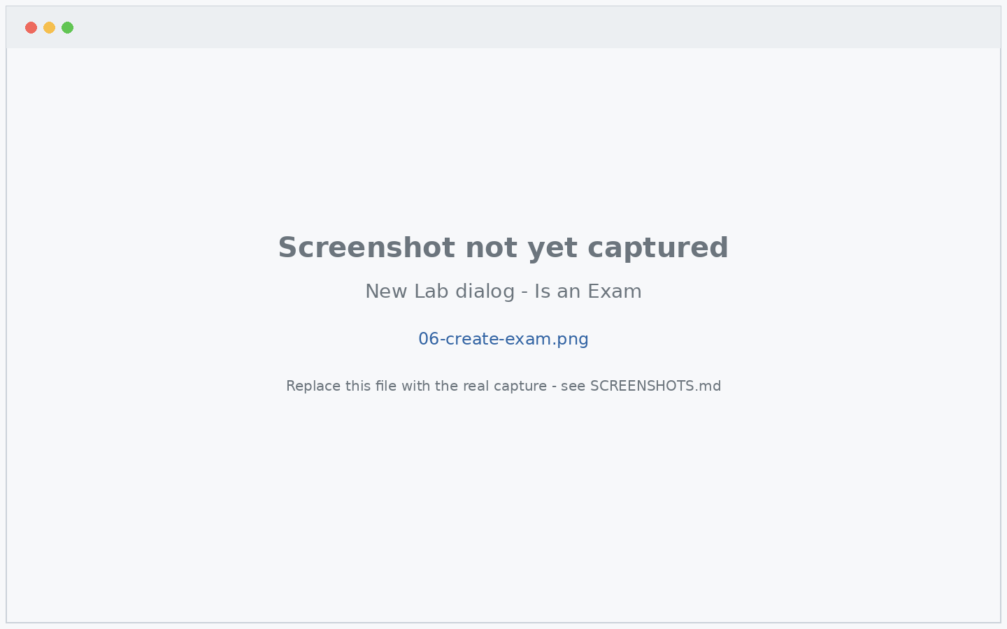 Create Lab modal with exam mode enabled