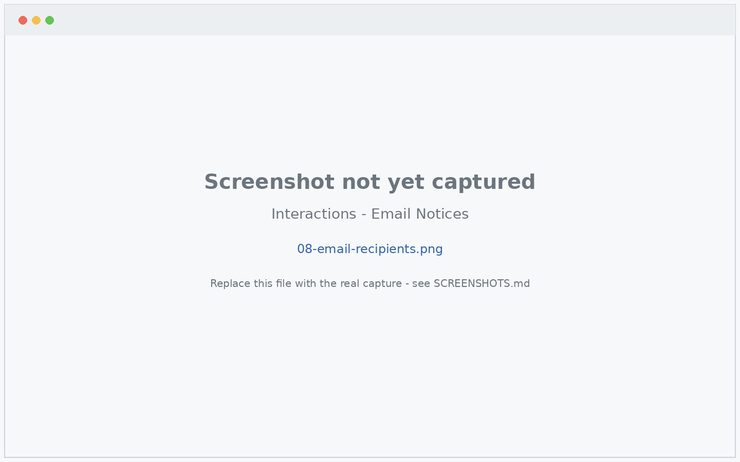 Email Notices recipient selection